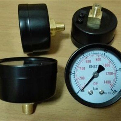 轴向气体压力表 100bar 1400psi 背出式液体压力表 直径50mm y-50