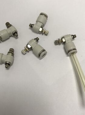 M5-6 直角气管开关接头 手阀 一边外螺纹m5 一边连接外径6mm气管