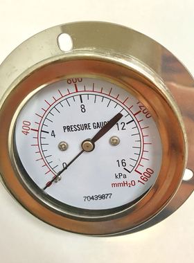 Pressure gauge 0-16kpa 1600mmh2o 背后外壳直径62mm 牙m14x1.5