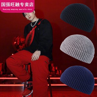 帽子男士秋冬季嘻哈瓜皮帽潮牌针织毛线帽冷帽大头围冬天保暖棉帽