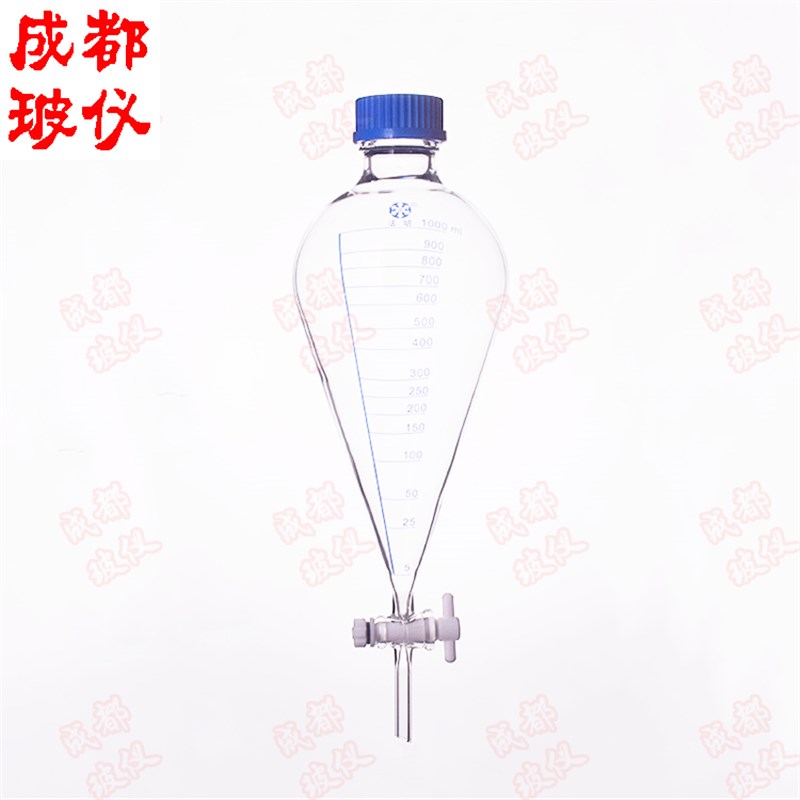 法培 四氟梨形分液漏斗 250ml~2万ml 具螺纹口GL45mm 蓝盖丝口