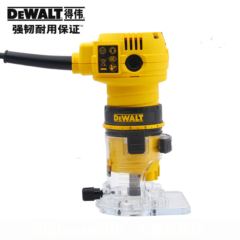 正品得伟(DEWALT)390W木工修边机木材开槽机雕刻机铣刀机DWE6000