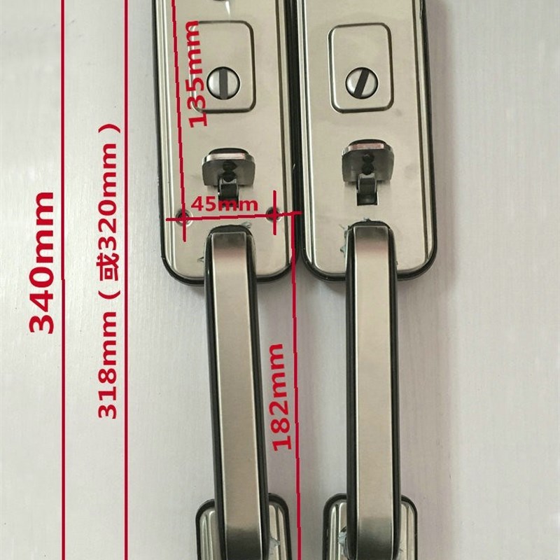 老式按压门锁加厚铝合金大门对开门防盗门锁入户门锁豪华大把拉手