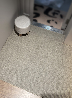 入户门地垫玄f关灰色剑麻地毯进门日式侘寂风门厅亚麻脚垫客厅防