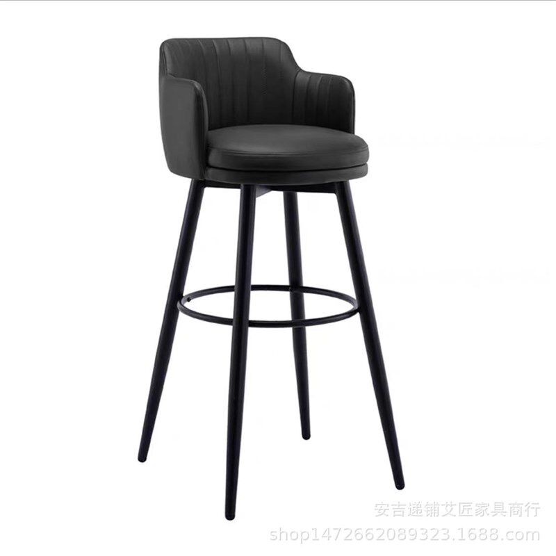 吧椅旋转高脚凳前台椅时x尚简约酒吧凳网红靠背吧台椅