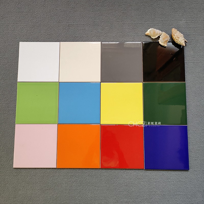 彩色瓷砖150X150纯色小x白砖厨房卫生间浴室墙砖幼儿园学校瓷砖