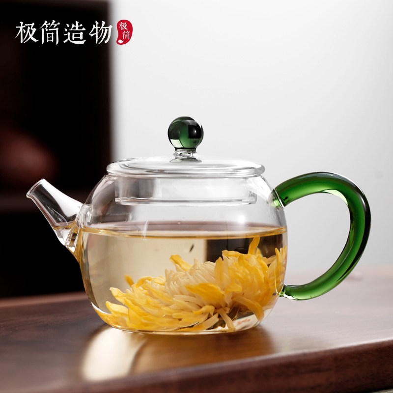 顶珠玻璃小壶迷你泡茶壶小号功夫茶F具一人用单壶迷你红茶泡彩把