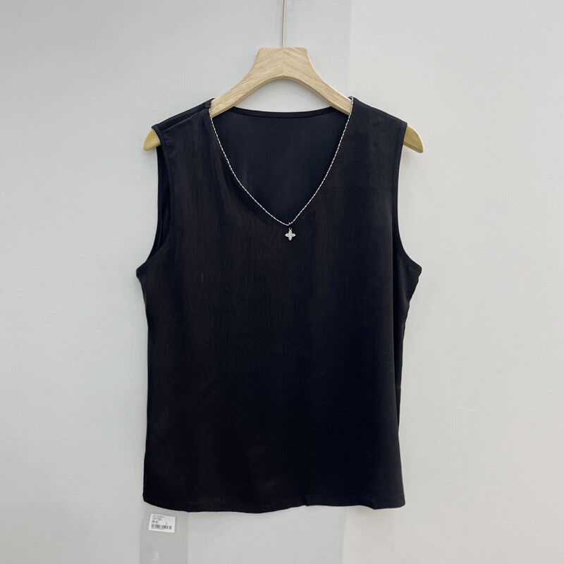 高级感打底背心女2025夏季新款醋酸缎V领无袖上衣百搭内搭小吊带