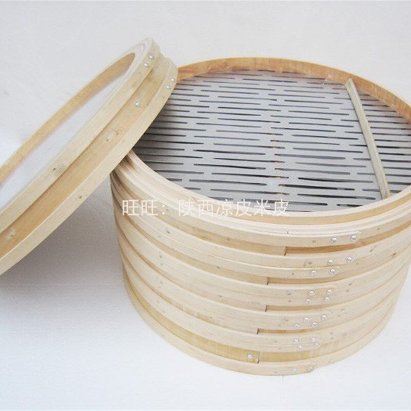 陕西汉中面皮蒸笼米皮笼屉 外y木内铝型米皮凉皮蒸笼制作工具秦镇