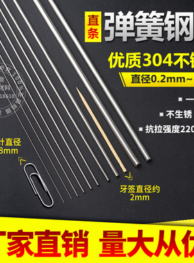 304不锈钢弹簧钢丝/弹簧钢丝直条/硬钢丝/钢丝/钢线/0.2mm--4mm