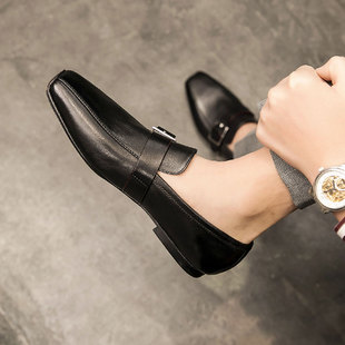 百搭韩版 春季 商务休闲鞋 男士 皮鞋 豆豆鞋 男真皮英伦风潮流2023新款