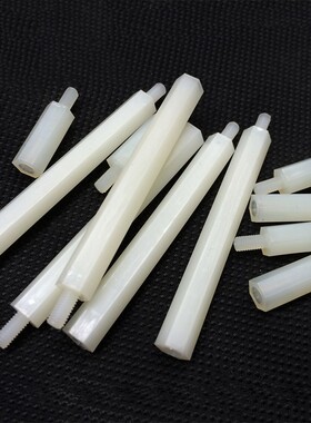 M2 M2.5尼龙柱螺丝塑料单通六角隔离柱单头螺柱*5x6x9x10x12x25mm