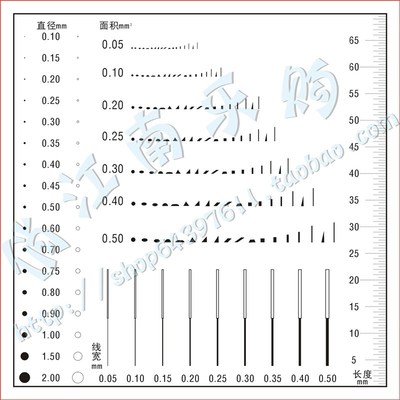 量通OA-4污点卡污点规菲林尺比对卡污点检测卡检验规对照卡点线规