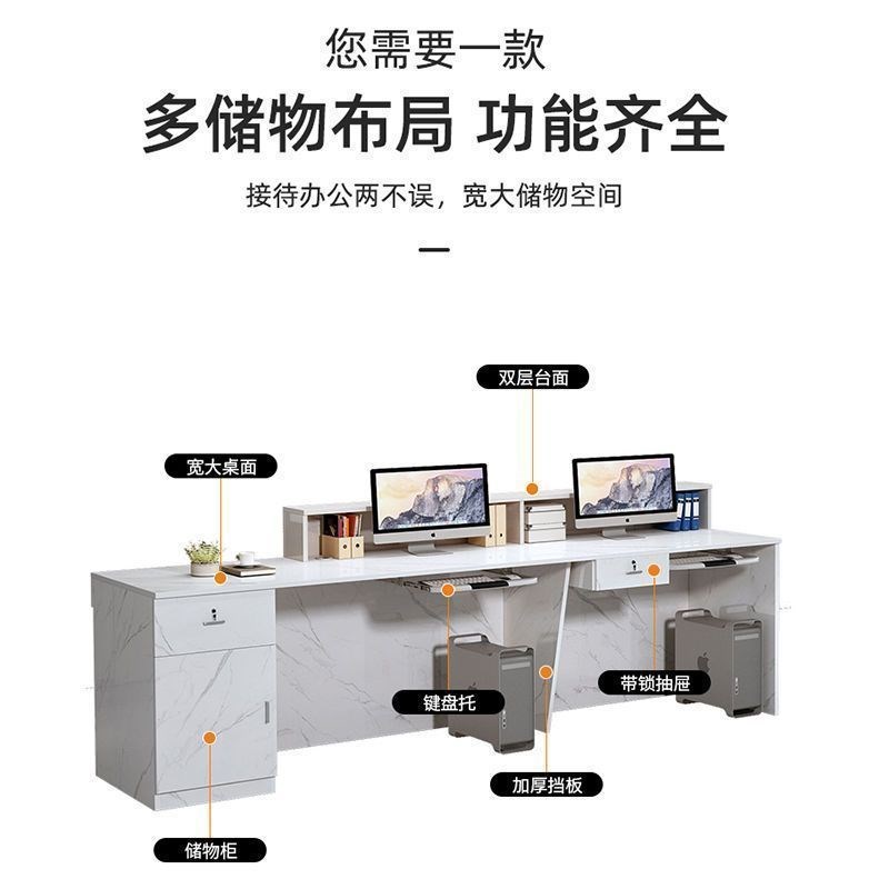 发光前台接待台转角柜台吧台x公司办公理发店收银台培训机构前台