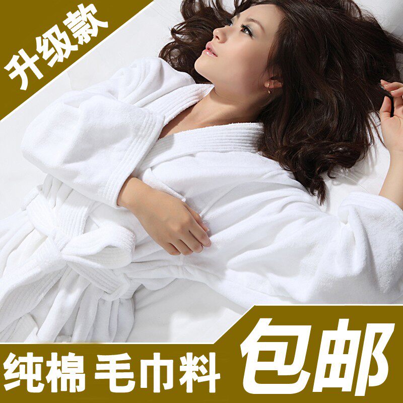 成人浴袍吸水速干纯棉毛巾料男士酒店浴衣睡袍女式加厚全棉美容院