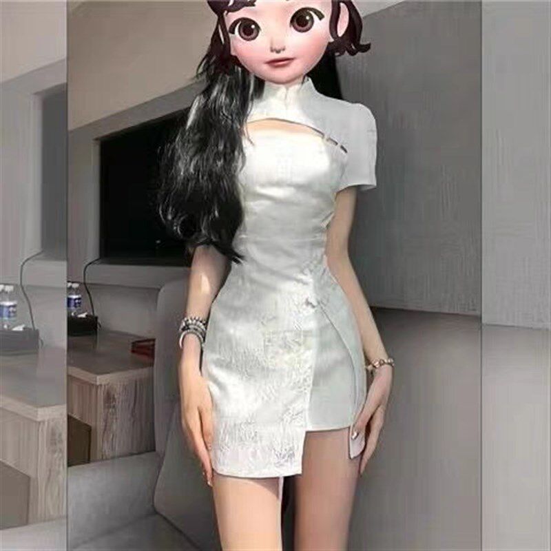 旗袍改良2025年新款夏季甜辣风绝美辣妹包臀显瘦连衣裙子短裙女