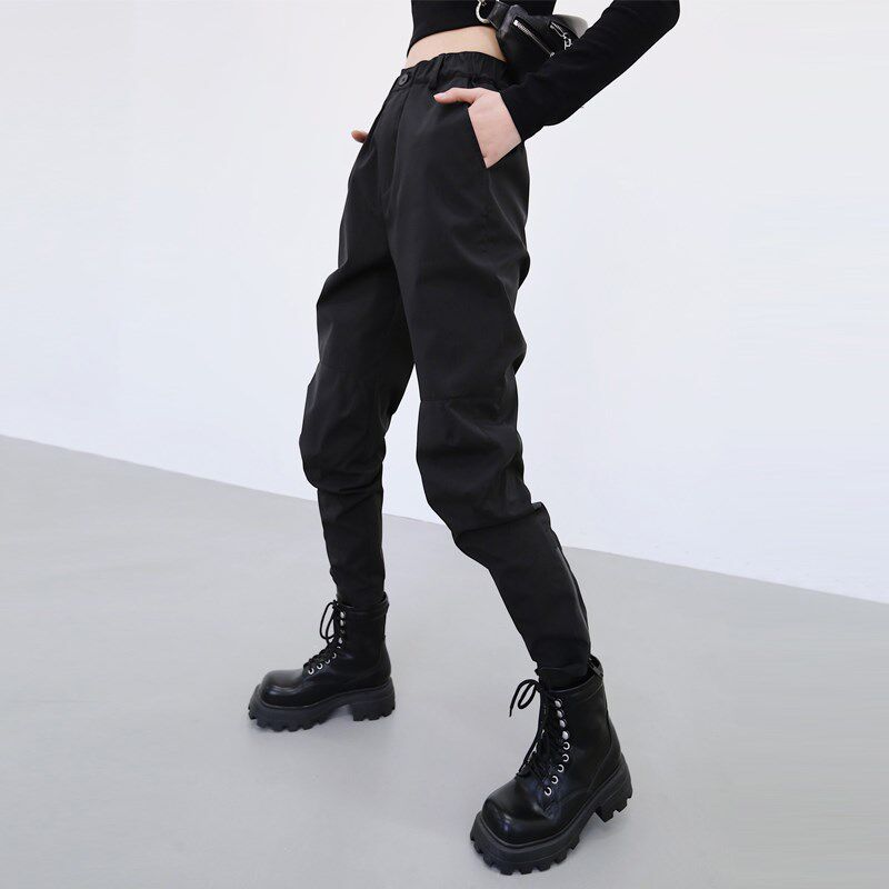 2024新款黑色小个子骑行裤机能风美式日系束脚裤子工装裤女款秋冬