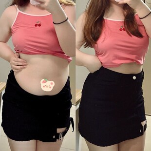 300斤特大码胖mm辣妹风高腰牛仔短裙女夏季新款显瘦遮胯弹力a字裙