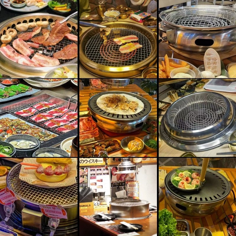 烤肉店专用电烤炉日式电烤炉圆形方烧烤炉商用韩式V韩国烤肉专用