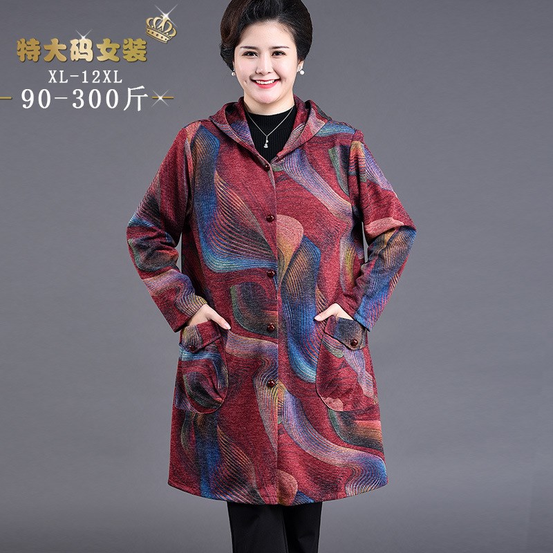 妈妈装秋装新款外套中老年女装春秋中年休闲风衣加肥加大码240斤