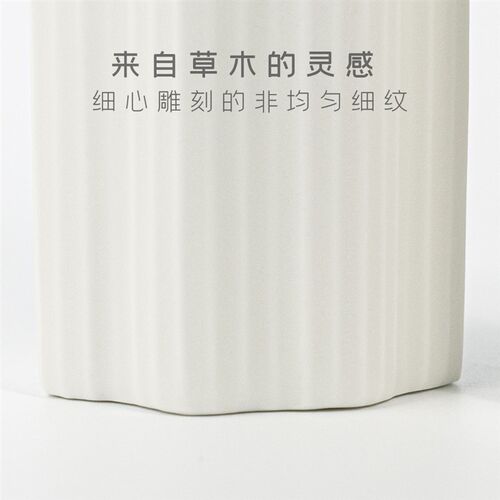 手工窄口白陶瓷花瓶花器插花居家摆件小众手作客U厅床头玄关拾芥