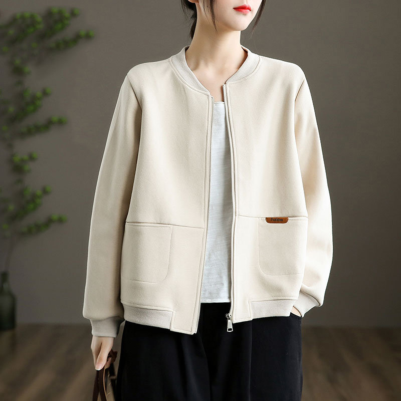 韩版棒球服休闲外套女2024文艺百搭气质宽松春秋新款百搭显瘦上衣