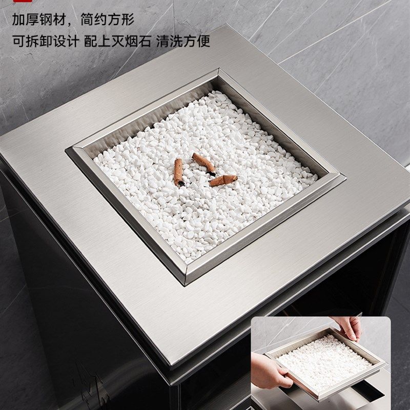 酒店垃圾桶不锈钢大堂商用烟x灰缸立式走廊商场电梯口定制果皮箱