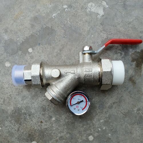 PPR带表活接球阀32*1寸各口径DL1180一体式地暖分集水器加厚表球