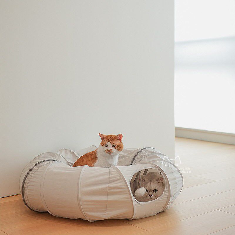 四季甜甜圈躲避猫咪隧道玩具折叠封闭式屋超长窝钻洞迷宫宠物帐篷