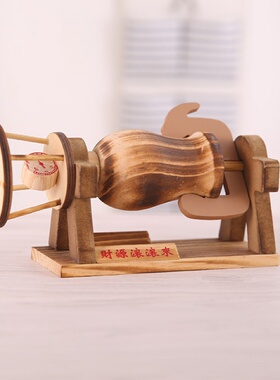 农具模型谷风车手摇房木制美陈古井独轮水车石磨T超市货架装饰摆