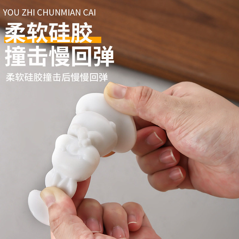 可爱小白兔门顶器硅胶门吸免x打创意门挡