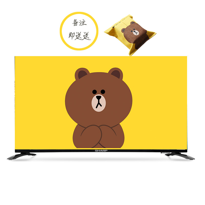 电视机罩防尘罩挂式液晶55英寸50曲面布艺65绒布电视机.保护套壁