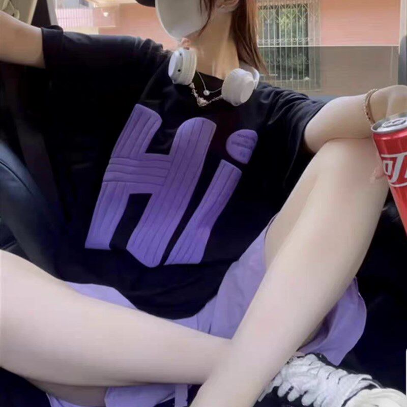 胖MM特大码300斤美式运动服套装女夏季慵懒风时尚阔腿短裤两件套2