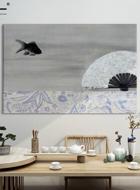 新中式客厅装饰画赤贫侘寂风卧室意境壁画玄关墙茶室禅意复古挂画