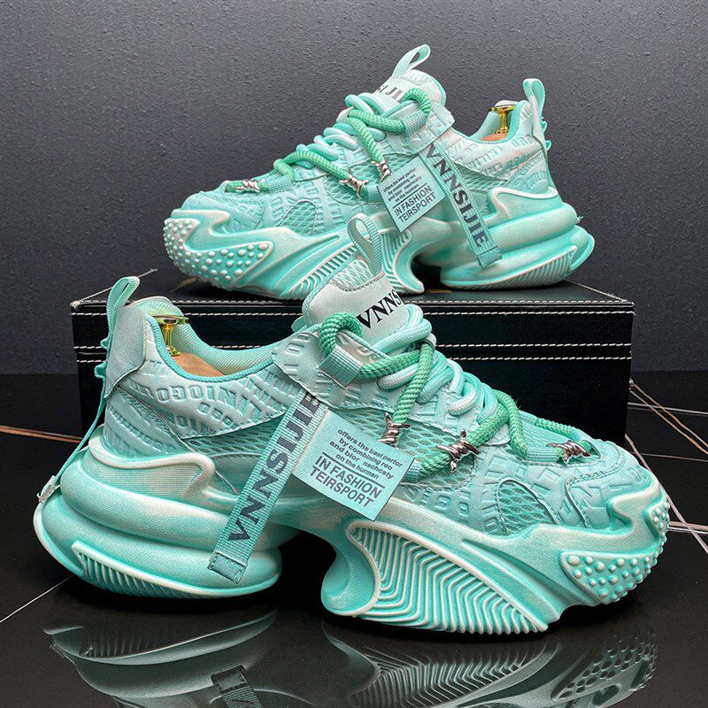 老爹鞋男款2025m夏季透气薄款网面鞋厚底增高男鞋百搭运动休闲鞋