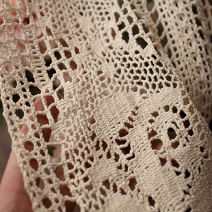 美式乡村玫瑰钩针成品窗帘田园原木风客厅L阳台卧室飘窗文艺 定制