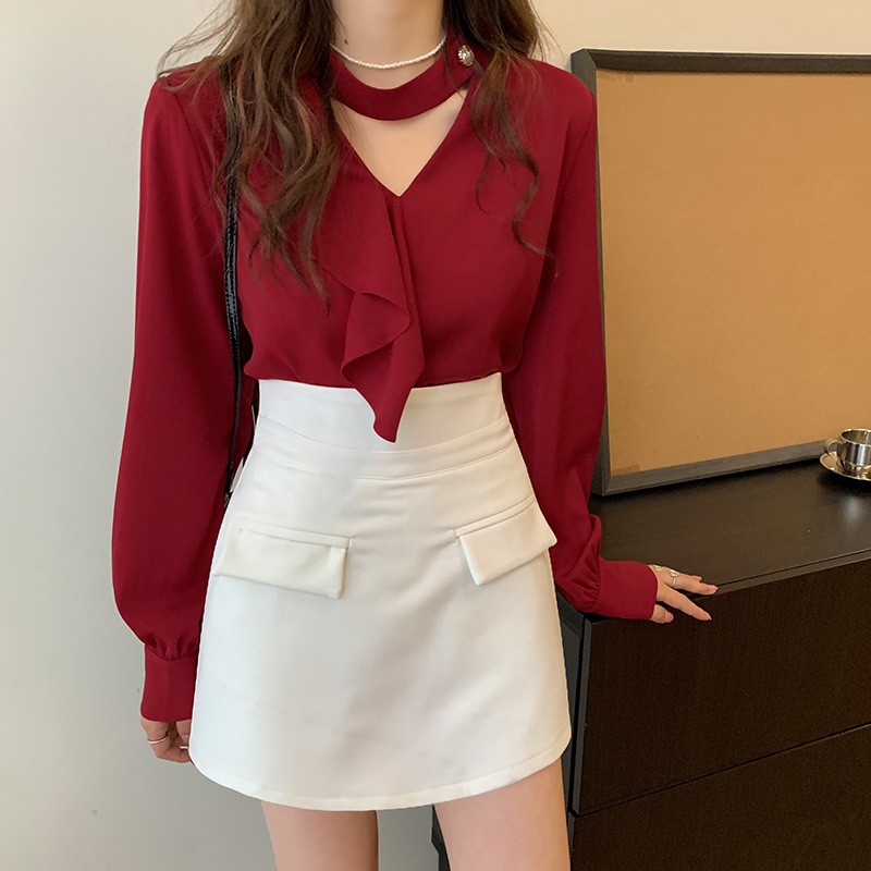 高腰显瘦A字阔袋短裤裙女韩版尚时百搭秋冬新款T腿裤裙子靴裤热裤
