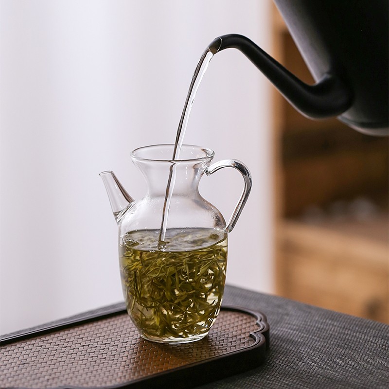 仿宋透明玻璃小茶壶泡绿茶壶耐高温小号冷泡茶器W执壶功夫茶具