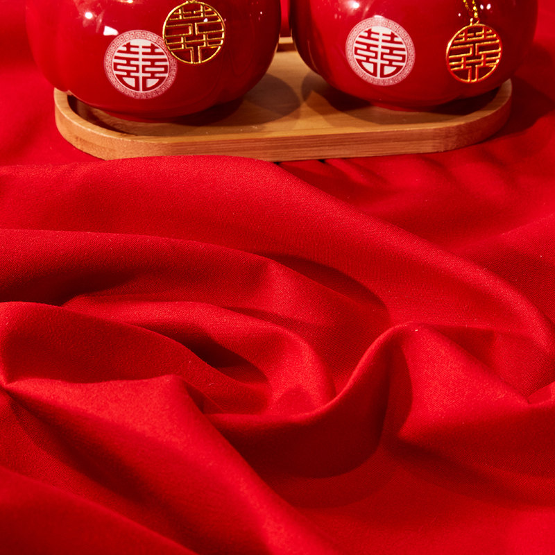 结婚红色床单单件出嫁女方陪嫁接亲婚房K布置喜庆被单双人床上用