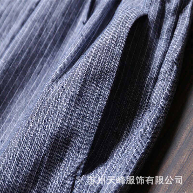 运动休闲青年长裤透气纯亚麻美式G运动长裤凉感男裤亚麻裤男