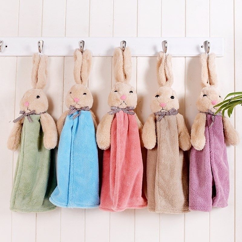兔子擦手巾挂式可爱吸水毛巾厨房卡通珊瑚绒布手帕儿童洗手间不掉,农机/农具/农膜,灌溉工具,淘宝优惠券,粉丝福利购,淘宝优惠卷