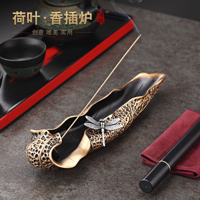 树脂莲花线香g插家用檀香线香炉室内线香香插香座点线香底座卧香