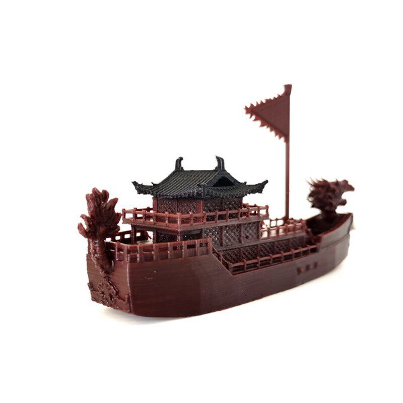 钰书房新品盆景假山吸水石鱼缸装饰配件微景大龙船龙舟3D打印摆件