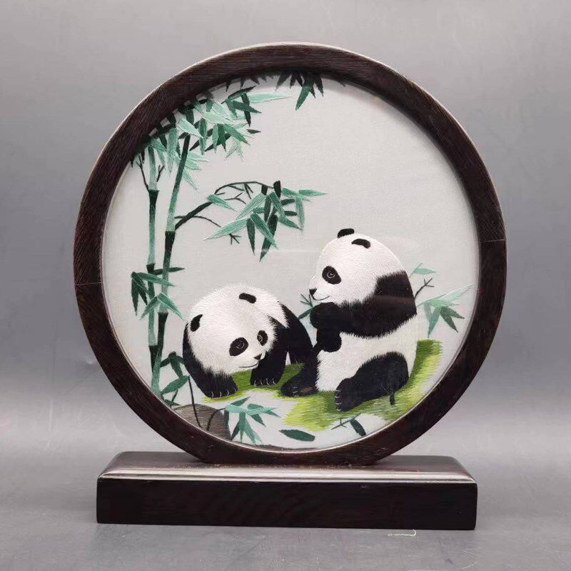 重庆特色纪念品蜀绣双面绣手工刺绣龙头摆件花鸟赠送外宾礼物礼品
