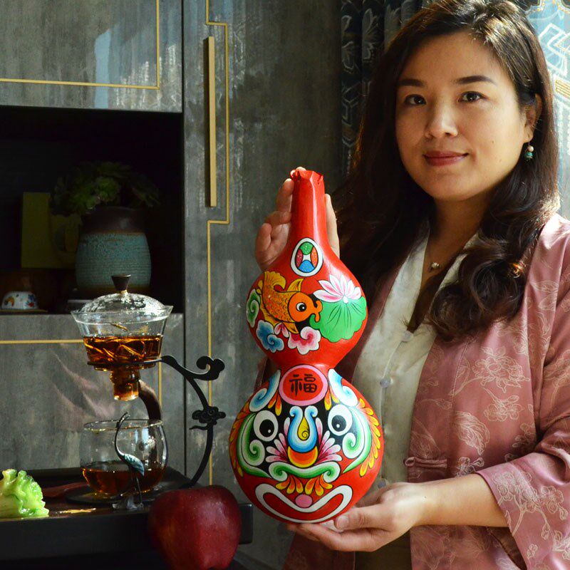 纯手工绘画京剧社火马勺脸谱葫芦装饰挂件中国风特色礼品纪念品