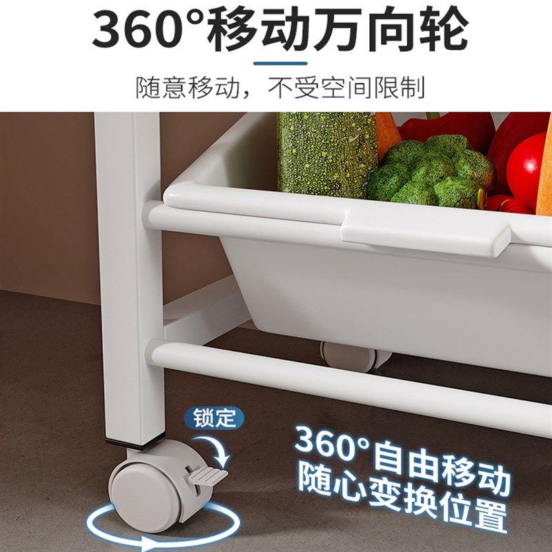 厨房置物架落地多层微波炉v咖啡机锅具收纳架餐边柜移动推车喂养