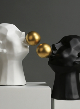 简约吹泡泡抽象人物树脂雕塑A摆件创意客厅玄关室内样板间摆设