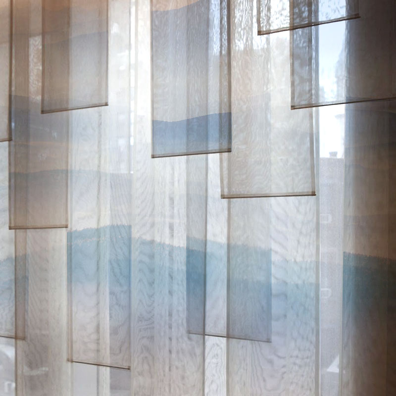 卷帘挂屏推拉挂帘l办公室窗帘透明帘软隔断玄关移动悬挂屏风帘