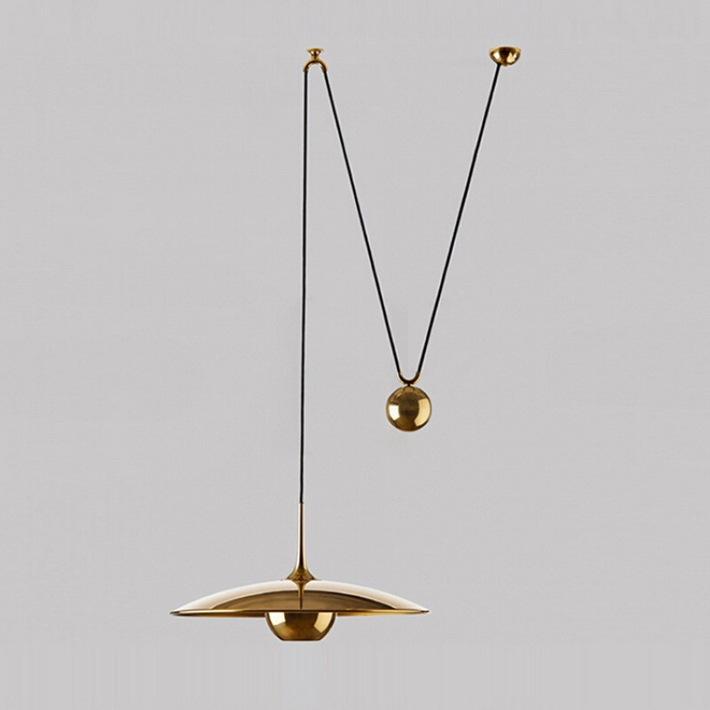 北欧后现代创意高度可调滑轮飞碟吊灯橱窗餐厅设计师样板房灯轻奢