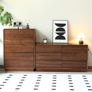 实木斗柜卧室床尾靠墙抽屉置物柜子储物收纳五斗橱缅甸柚木六斗柜